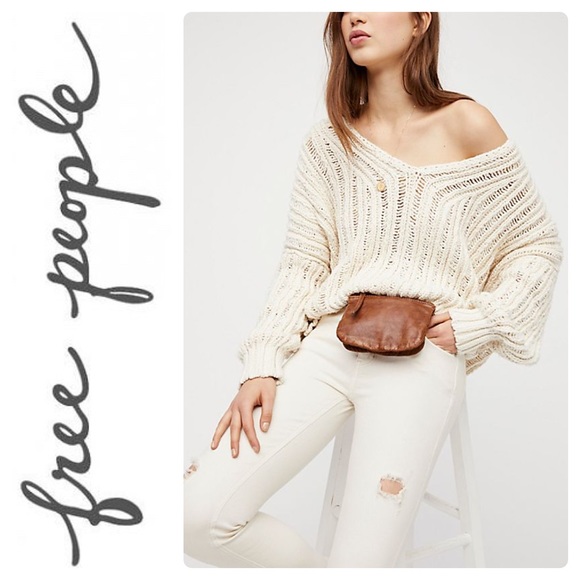 New Free People Beach Comber V-Neck Sweater - Picture 2 of 7